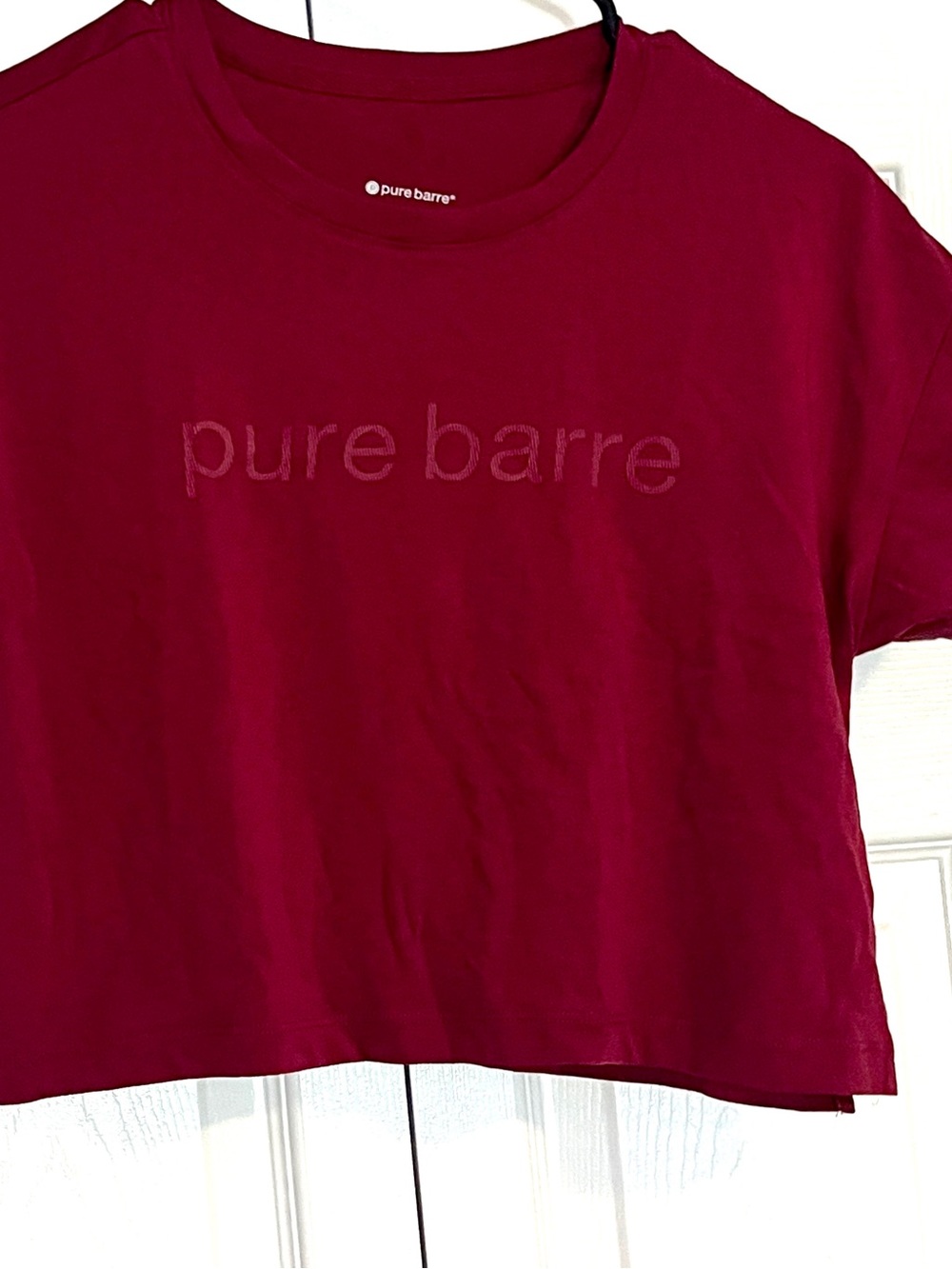 Pure Barre Short Sleeve Crop Tee - Burgundy